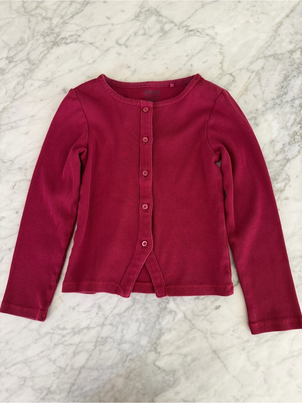NEXT Button-Front Top in Berry